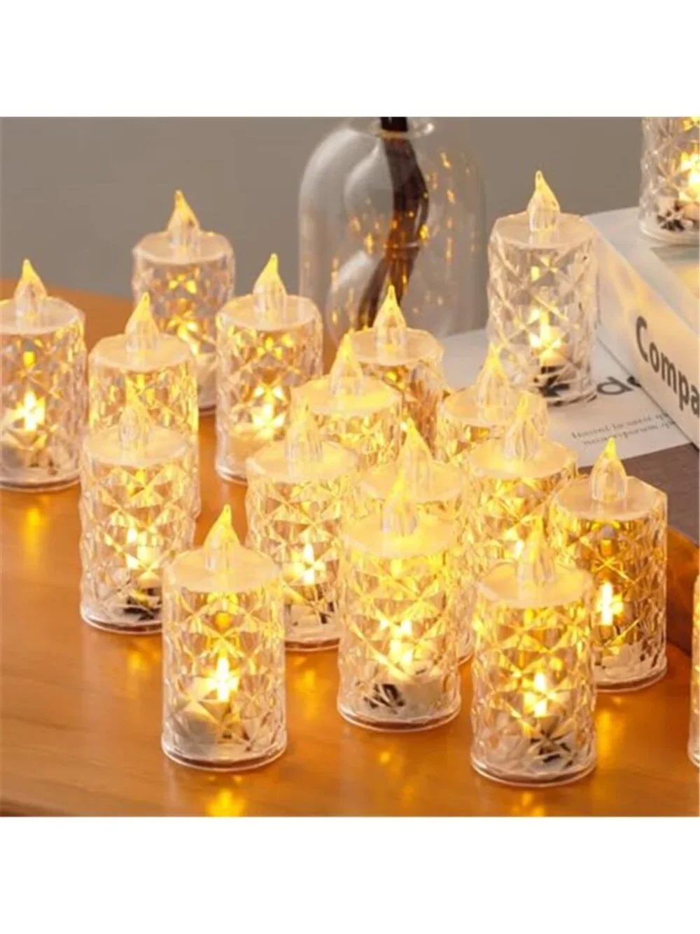 LED Flameless Candles 12Pk Battery Operated Flickering Tea Lights Indoor Outdoor